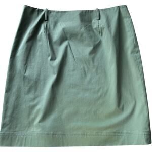 EUC PER SE by Carlisle Olive Green Partial Pleat Skirt Size 14